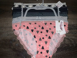 Jessica Simpson ~ Womens Bikini Underwear Panties Cotton Christmas 5-Pair ~ M - £27.54 GBP