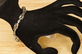 Vintage Costume Jewelry Signed WEISS Smoky Rhinestone Cocktail Bracelet 7&quot; - £27.14 GBP