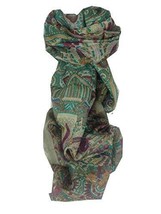 Mulberry Silk Traditional Long Scarf Maluji Grey by Pashmina &amp; Silk - £19.29 GBP