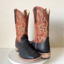 Lane Capitan LUBBOCK Mens Black Cowboy Boots 12D Square Toe Leather Western Wear - £168.18 GBP