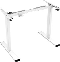 DIY Adjustable Desk Frame Single Motor Electric Base Standing Desk, White - £125.71 GBP