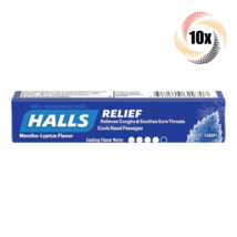 10x Packs HALLS Relief Mentho-Lyptus Sore Throat Cough Drop ( 9 Drops Per Pack) - £16.60 GBP