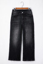 Carbon Grey Mineral Wash Raw Hem High Waist Flared Jeans - $34.98