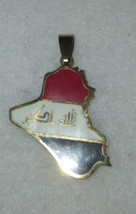Republic Of Iraq Map Flag Pendant Only Gold Color Jewelry - £6.93 GBP