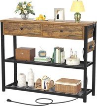 Ecoprsio Console Table With 2 Drawers, Small Sofa Table With Storage Shelves For - £113.87 GBP