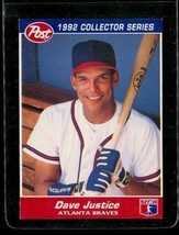 Vintage 1992 Post Cereal Collector Baseball Card #29 Of 30 Dave Justice Braves - £7.86 GBP