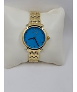 Judith Ripka Goldtone Stainless Turquoise Dial Link Watch - $99.00