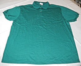 Stedman by Hanes adult L 42-44 mens short sleeve Polo shirt green NOS - $10.29