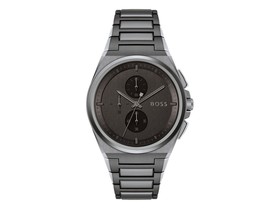 Hugo Boss Steer GQ GRIS Chronographe Homme Bracelet Montre 1513996 NEUF BOITE - £105.05 GBP