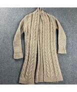 Vince Camuto Cardigan Womens Small Beige Knit Open Front Alpaca Wool Acr... - $41.86 CAD