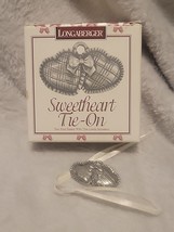 Longaberger SWEETHEART Pewter Heart Shape Tie-On #71617 - £7.46 GBP