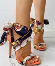 Lace pattern ladies large size super high stiletto sandals - £25.14 GBP