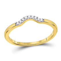 10kt Yellow Gold Round Diamond Contoured Solitaire Enhancer Wedding Band 1/20 - £165.76 GBP