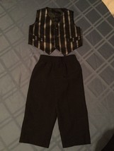Mothers Day George Size 18 mo black striped vest  suit black pants 2 piece  - £15.79 GBP