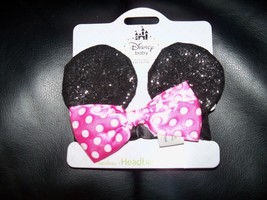 DISNEY STORE MINNIE MOUSE EAR HEADBAND ONE SIZE PINK BOW NEW - £11.67 GBP