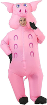 RHYTHMARTS Inflatable Pig Costume Halloween Costume Fancy Dress Pink Pig Costume - £33.99 GBP