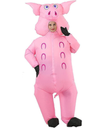 RHYTHMARTS Inflatable Pig Costume Halloween Costume Fancy Dress Pink Pig... - £34.63 GBP
