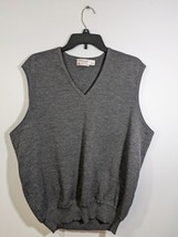 St. Croix Knits Mens Classic Wool V-Neck Sweater Vest Size Large Gray Pr... - $24.75