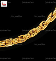 REAL GOLD 18 Kt, 22 Kt Yellow Gold Hallmark Luxury Necklace Link Men&#39;S C... - £4,135.45 GBP+