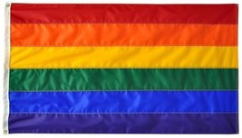 2&#39;x3&#39; 2 x 3 FT Rainbow Gay Pride Flag Sewn Stripes SolarMax Nylon US Made - £14.19 GBP