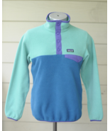 Patagonia Lightweight Synchilla Snap T Pullover Fleece Jacket Green Blue... - $27.99