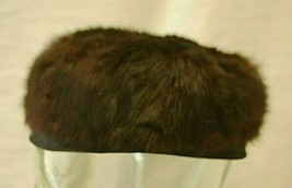 Ladies Pillbox Hat Dark Brown Faux Fur Unknown Maker Vintage MCM - £31.15 GBP