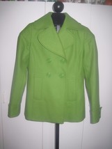 NEW YORK &amp; CO LADIES GREEN WOOL BLEND DOUBLE BREASTED JACKET-2-BARELY WO... - £14.18 GBP