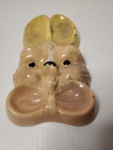 Easter Old Vtg Ceramic Bunny Wall Plaque Spoon Rest 1940s Kitsch Rabbit ... - $37.39