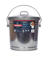 Galvanized Trash Can 10 Gal Steel Locking Lid Storage Weather Resistant ... - £27.66 GBP