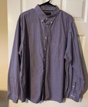 Roundtree &amp; Yorke Button-Down Shirt Blue &amp; White Checks Men&#39;s Sz XL - £9.55 GBP