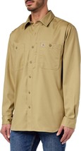 Carhartt Men&#39;s Relaxed Fit Canvas Long Sleeve Work Shirt, Dark Khaki, Large - £31.13 GBP