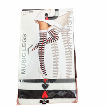 Music Legs Fancy Thigh High Hosiery Card Suit Costume Comic Con Opaque - £9.34 GBP