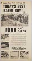 1956 Print Ad Ford Hay Baler Pulled by Ford Tractor Birmingham,Michigan - $17.08