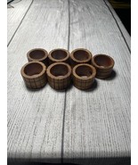 Napkin Rings Vintage Wood Farmhouse Rustic Boho Set Of 7 India - $10.00