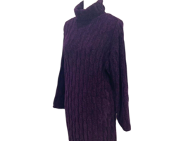 Dana Buchman Plum Chenille Long Sweater Womens Size M Loose Knit Extra Long - $13.65