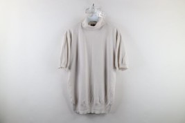 Vtg 50s 60s Ban Lon Mens Large Distressed Knit Short Sleeve Turtleneck Gray USA - £62.26 GBP