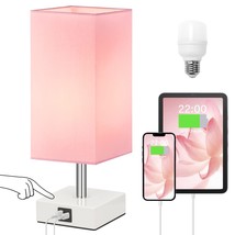 Touch Control Table Lamp With 2 Usb Charging Ports, 3 Way Touch Lamps Beside Des - £44.22 GBP