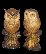 Vintage Chalkware Plaster Great Horned Owl Statue Figurine - £34.44 GBP