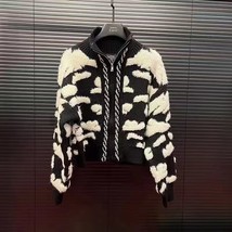 Sweater Cardigan Women Zipper Cloud Casual Korean Fashion Long Sleeve Stand Coll - £122.95 GBP