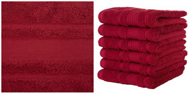 6 Pack BURGUNDY Color ULTRA SUPER SOFT LUXURY TURKISH 100% COTTON HAND T... - £44.75 GBP