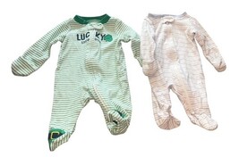 Newborn Sleepers Lot Carter’s Cloud Island w Mittens NEW Baby NB image 4