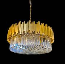 Luxury Raindrop Gold Plated Modern Crystal Chandelier Lights Luxury - £757.03 GBP
