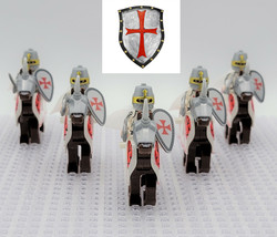 10pcs Medieval Mounted Knight Templar Crusades MOC Minifigure Blocks Toy Gifts - £15.89 GBP