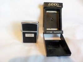1991 Zippo Lighter with Case Model 355 Ultralite Black Engraved - $25.00