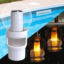 Pool Chlorine Floater With Solar Flame Light, Chlorine Dispenser For Pool, Spa C - £27.03 GBP