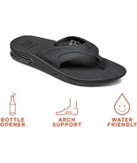 REEF FANNING MEN&#39;S Slip-on SANDALS Nubuck Flip Flop All-Black 13 US Hand... - $197.99