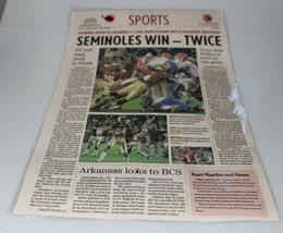 Florida State seminoles win twice newspaper article November 28,2010 15 ... - $14.84