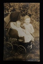 Early 1900&#39;s Black and White Azo Postcard - Stroller Babies - $3.55