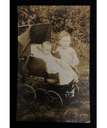 Early 1900&#39;s Black and White Azo Postcard - Stroller Babies - $65.34 MXN