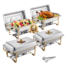 VEVOR Chafing Dish Buffet Set, 8 Qt, Stainless Steel Chafer, 4 Full Size... - $134.90